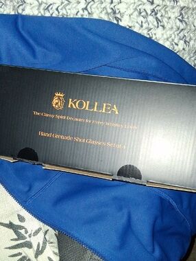KOLLEA Hand Grenade Shot Glasses Set Of 4 - Black & Gold Box